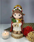 Santa Cecília em Crochê | Amigurumi Artesanal – Padroeira da Música