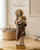 Santa Cecília 30 cm em Pó de Mármore | Imagem Colorida – Padroeira da Música