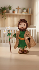 São José Guardião da Família e do Trabalho – Amigurumi Sagrado em Crochê | Casa da Promessa